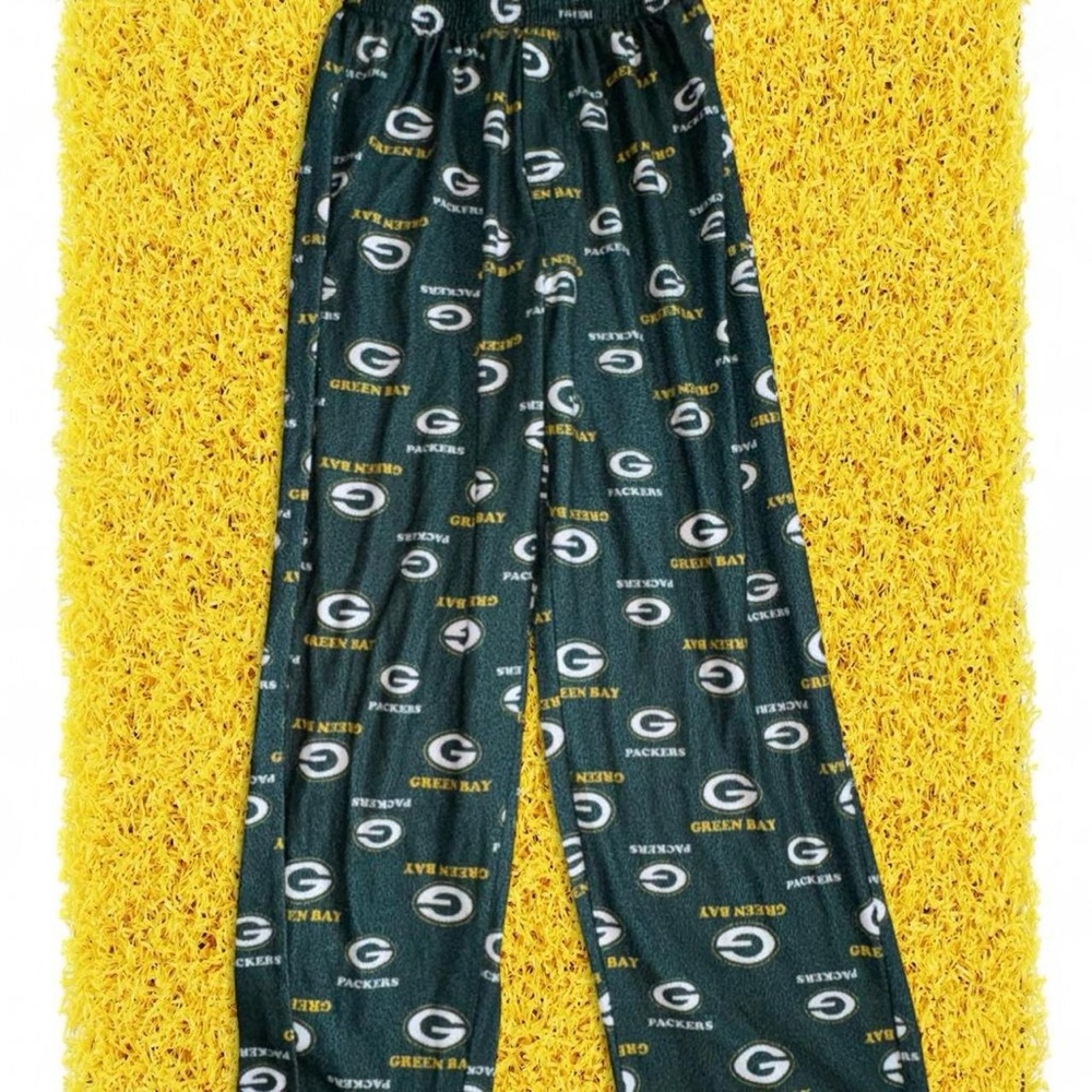 Sz L NFL Green Bay Packers Dark Green Kids Fleece Pajama Pants